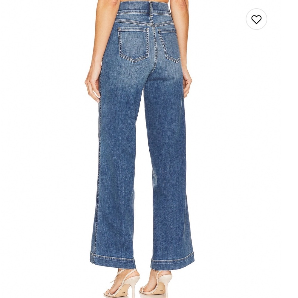 Spanx Seamed Front Wide Leg Jeans Vintage Indigo Large Petite - Picture 3 of 8